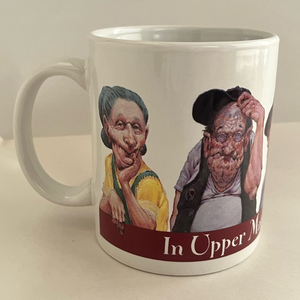 Leanin’ tree mug 1993 “In Upper Management We Trust” cup‎